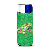 Green Tree Frog Ultra Beverage Insulators for slim cans