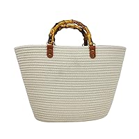 Simcat Straw Beach Bag Weave Shoulder Bag Summer Tote Handbags Woven Top Handle Shoulder Bag for Women Girls Holiday Travel