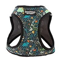 Downtown Pet Supply Step in Dog Harness for Small Dogs No Pull, Small, Dinosaur - Adjustable Harness with Padded Mesh Fabric and Reflective Trim - Buckle Strap Harness for Dogs