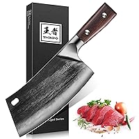 ENOKING Cleaver Knife, Meat Cleaver Hand Forged Serbian Chef Knife German High Carbon Stainless Steel Vegetable Cleaver