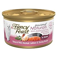 Wet Cat Food Gourmet Naturals Wild Alaskan Salmon and Shrimp Recipe in Wet Cat Food Gravy - (Pack of 12) 3 oz. Cans