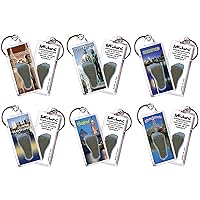 Hartford Souvenir Keychains. 6 Piece Set. Made in USA