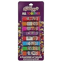 KELLOGGS Breakfast Pack Lip Balms- 8-Pack of Favorite Cereal Flavors incl Rice Krispies, Frosted Flakes & More