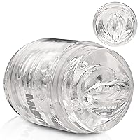 Mistress Double Shot Mouth & Pussy Stroker for Men & Couples. See-Through Design, Soft and Stretchy Material, Textured Inner Tunnel. Double Entry, Open-Ended Design for Easy Clean Up. 1 Piece, Clear