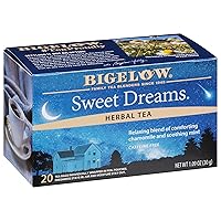 Sweet Dreams Herbal Tea, Caffeine Free Tea with Chamomile and Mint Herbs, 20 Count Box (Pack of 6), 120 Total Tea Bags
