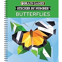 Brain Games - Sticker by Number: Butterflies (28 Images to Sticker) Brain Games - Sticker by Number: Butterflies (28 Images to Sticker) Spiral-bound