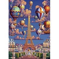 Buffalo Games - Dowdle - Balloons Over Paris - 300 Large Piece Jigsaw Puzzle for Adults Challenging Puzzle Perfect for Game Nights - Finished Size 21.25 x 15.00