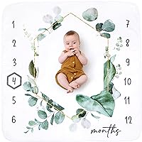 Baby Monthly Milestone Blanket Unisex Gender Neutral, First 12 Months Baby Milestone Blanket for Boy or Girl, Infant Photo Blanket for Age and Growth, 46”x46”
