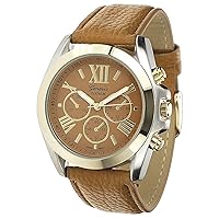 GP by Brinley Co Tan Womens Faux Leather Watch