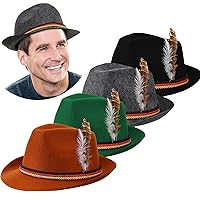 Ktoberfest Hats German Hats with Feather Oktoberfest Bavarian Hats Costume Accessories Oktoberfest Party Retro Set