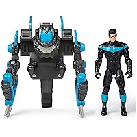 DC Comics Batman, 4-Inch Nightwing Mega Gear Deluxe Action Figure with Transforming Armor