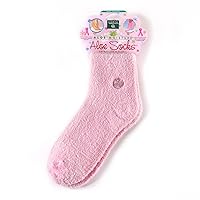 Earth Therapeutics Aloe Vera Socks – Infused with Natural Aloe Vera & Vitamin E – Helps Dry Feet, Cracked Heels, Calluses, Rough Skin, Dead Skin - Use with Your Favorite Lotions - Pink