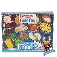 Combine & Dine Dinners: Food Fun Toy Play Set Bundle with 1 Theme Compatible M&D Scratch Fun Mini-Pad (08268)