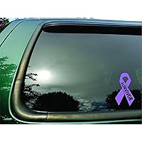 Survivor Ribbon Lilac Testicular Cancer - Die Cut Vinyl Window Decal/sticker for Car or Truck 3.5