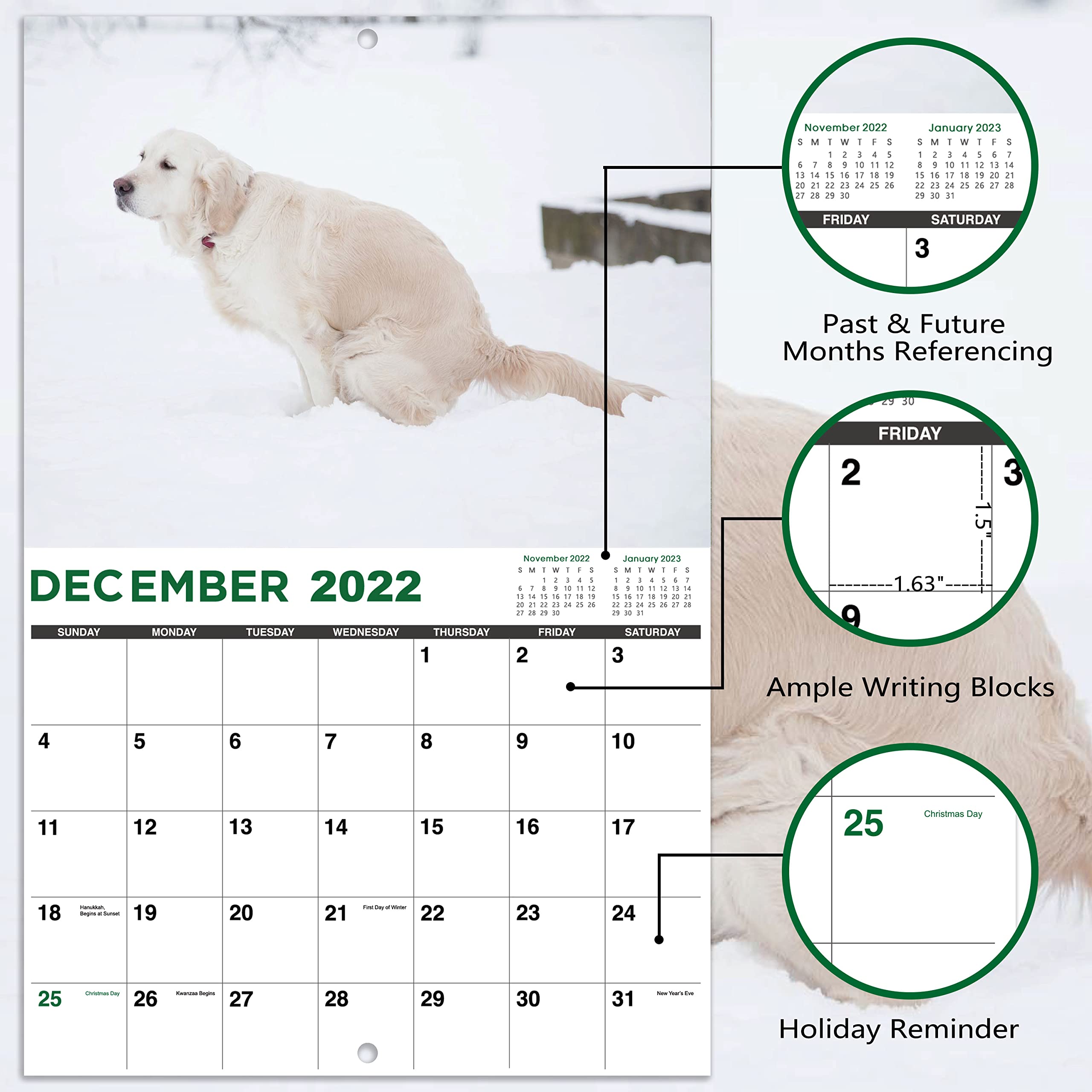 Mua 2023 Wall Calendar - Dog Pooping Calendar 2023-2024 from January 2023 -  June 2024, Funny Dog Calendar Gag Gifts,11