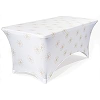 Iceberg iGear Stretch Fabric Table Cover, Fits 6' L Table, Polyester/Spandex, Golden Crystals, 72
