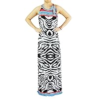 Anni Women's Clothing-Sexy Waved Print Plus Size Sleeveless Maxi Dress