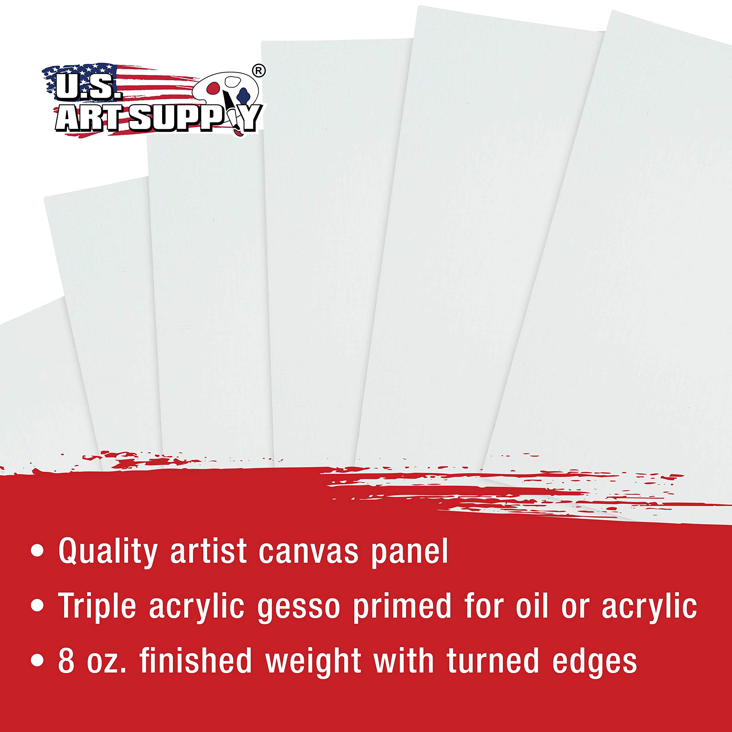 US Art Supply 24-Pack of 8 X 10 inch Professional Artist Quality Acid Free Canvas Panel Boards for Painting Value Pack of 24 (1 Full Case of 24 Single Canvas Board Panels)
