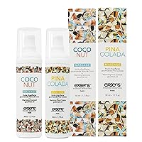 Exsens Warming Massage Oil Coconut and Pina Colada Flavors, for Men, Women and Couples, All Natural, 2 Pack