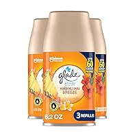 Glade Automatic Spray Air Freshener Refill, Scented Air Freshener for Home and Bathroom, Hawaiian Breeze, 6.2 Oz, 3 Count