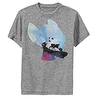 Disney Kid's Watercolor Bambi T-Shirt, Charcoal Heather, Large