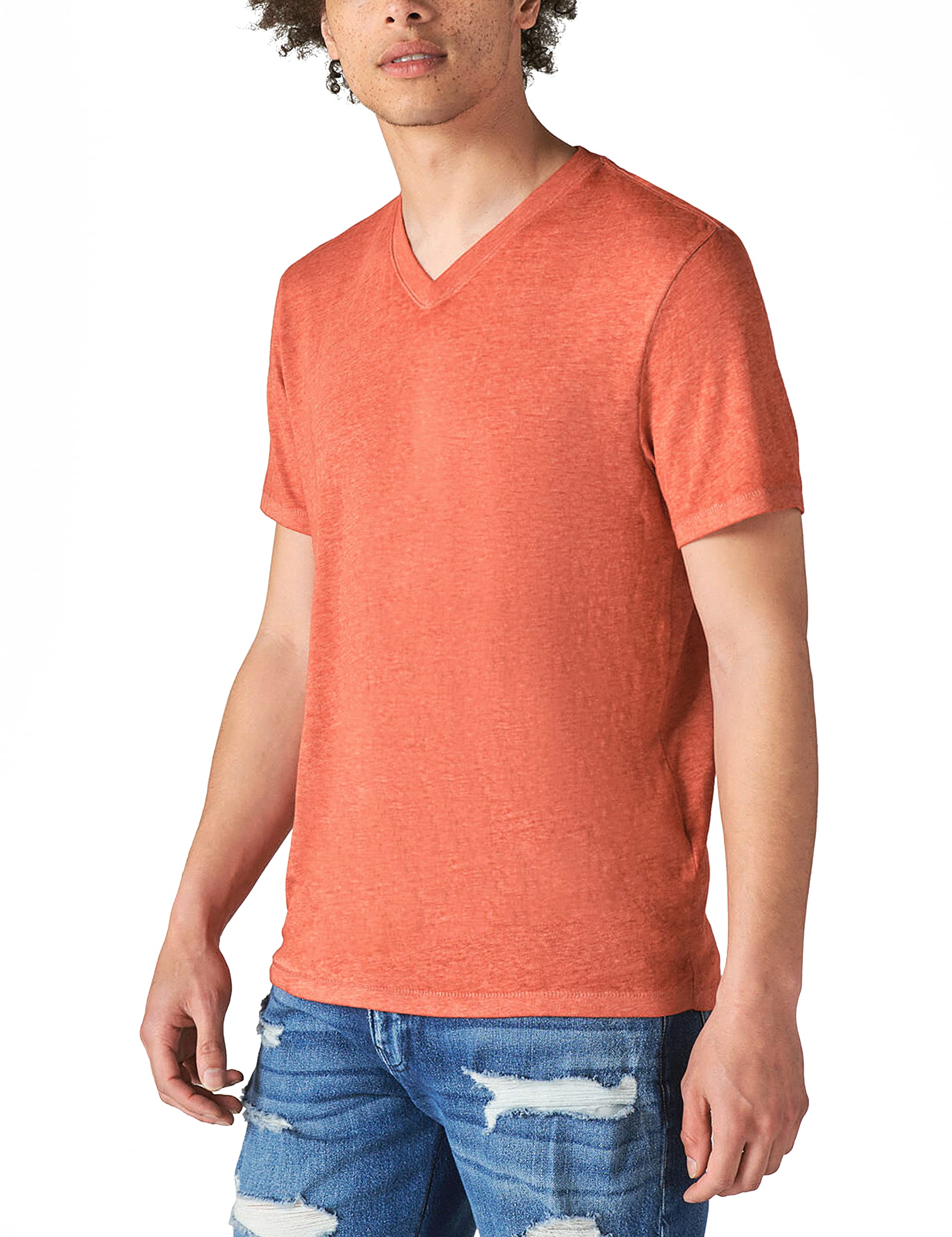 Lucky Brand Men's Venice Burnout V-Neck Tee Shirt