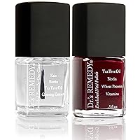 Enriched Nail Polish, SASSY Scarlet with TOTAL Two-in-One Top and Base Coat Set 0.5 Fluid Oz Each