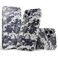 Full Body Skin Decal Wrap Kit Compatible with iPhone 15 Pro Max - White and Gray Digital Camouflage