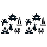 Beistle 12 Piece Pagoda Cut Outs Asian Theme Party Decorations