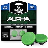 KontrolFreek Alpha for Playstation 4 (PS4) and Playstation 5 (PS5) | Performance Thumbsticks | 2 Low-Rise Concave | Green