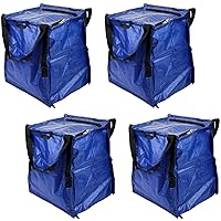 DURASACK Heavy Duty Storage Tote Bag with Zipper Top 22-Gallon Rugged Woven Polypropylene Moving Bag, Reusable Self-Standing Design, Holds up to 500 Pounds, Pack of 4, Blue