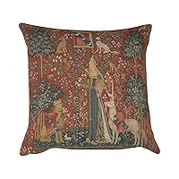The Touch I Large French Tapestry Cushion Cover | Decorative Cushion Case with Cotton Viscose & Polyester | 19x19 Inch Cushion Cover for Living Room Couches and Sofas