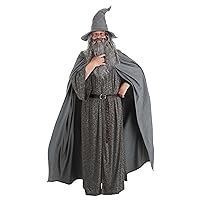 Lord of the Rings Adult Gandolf the Grey Costume Mens, Gray Fantasy Wizard Halloween Outfit