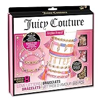 Make It Real - Juicy Couture Love Letters Bracelet Making Kit - Kids Jewelry Making Kit - DIY Charm Bracelet Making Kit for Girls - Friendship Bracelets with Flat Clay Beads for Girls 8-10-12-14