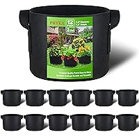 PHYEX 12-Pack 2 Gallon Nonwoven Grow Bags, Aeration Fabric Pots with Durable Handles, Come with 12 Pcs Plant Labels