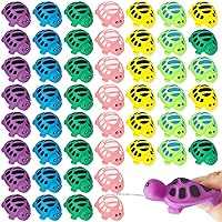 DEEKIN 24 Pieces Turtle Bath Toy Rubber Water Squirting Turtles Cute Bathtub Toys Safe Rubber Toys Sea Life Animal Toy for Bathtub Playing Summer Swimming Party, 6 Assorted Colors