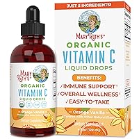 MaryRuth Organics Vitamin C Drops | USDA Organic Vitamin C Liquid Drops for Adults | Men & Women | Vitamin for Immune Support & Overall Health | Vegan | Non-GMO | Gluten Free | 30 Servings