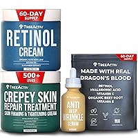 TreeActiv Crepey Skin Repair Treatment & Retinol Cream for Face & Body & Anti Deep Wrinkle Serum