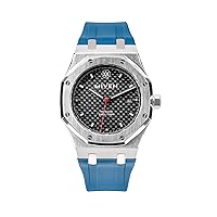 MIYEN MUNICH - Monaco Black Rubber Strap Blue 1240-13-4 Classic Men's Watch Sapphire Glass 10 ATM