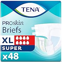 Tena ProSkin Unisex Incontinence Briefs, Maximum Absorbency, Extra Large, 48 ct