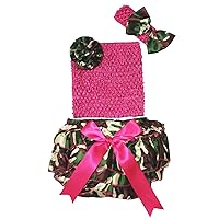 Petitebella Camouflage Dress Tube Top Camo Satin Bloomer Pantie Baby Outfit Set 3-12m