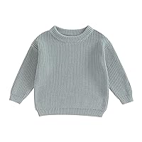 Karwuiio Toddler Baby Girl Boy Knit Sweater Round Neck Long Sleeve Pullover Sweatshirt Fall Winter Clothes