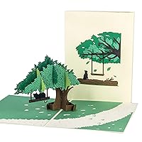 Ribbli Oak and Cat Handmade 3D Pop Up Card for All Occasion, Birthday Card, Fathers Day Card, Mother Day Card, with Envelope