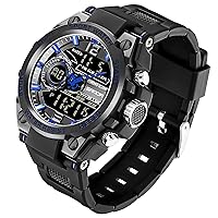 FORSINING Watch for Men, Waterproof Military Digital Analog Watches, Sports Outdoor Wrist Watch Date Multi Function Tactics LED Alarm Stopwatch