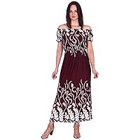 Hots Wing Womens Full Length Maxi Dress On & Off Shoulder Design in 4 Colors