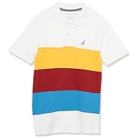 Nautica Boys' Short Sleeve Fashion Polo, Button Closure, Soft & Comfortable