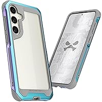 Ghostek Atomic Slim Galaxy S24 Plus Case with Shockproof Iridescent Aluminum Bumper, Clear Back and Wireless Charging Compatible Phone Cover Designed for 2024 Samsung Galaxy S24+ (6.7