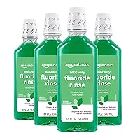 Amazon Basics Anticavity Fluoride Rinse, Alcohol Free, Mint, 18.00 Fl Oz (Pack of 4) (Previously Solimo)