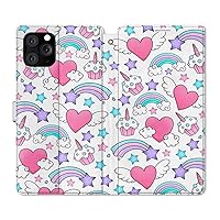 Wallet Case Replacement for iPhone 15 14 13 Pro Max 12 Mini 11 Xr Xs 10 X 8 7+ SE Flip Purple Magnetic Snap Girly Card Holder Cover Folio Fish Cute Heart Kawaii Rainbow PU Leather Pattern
