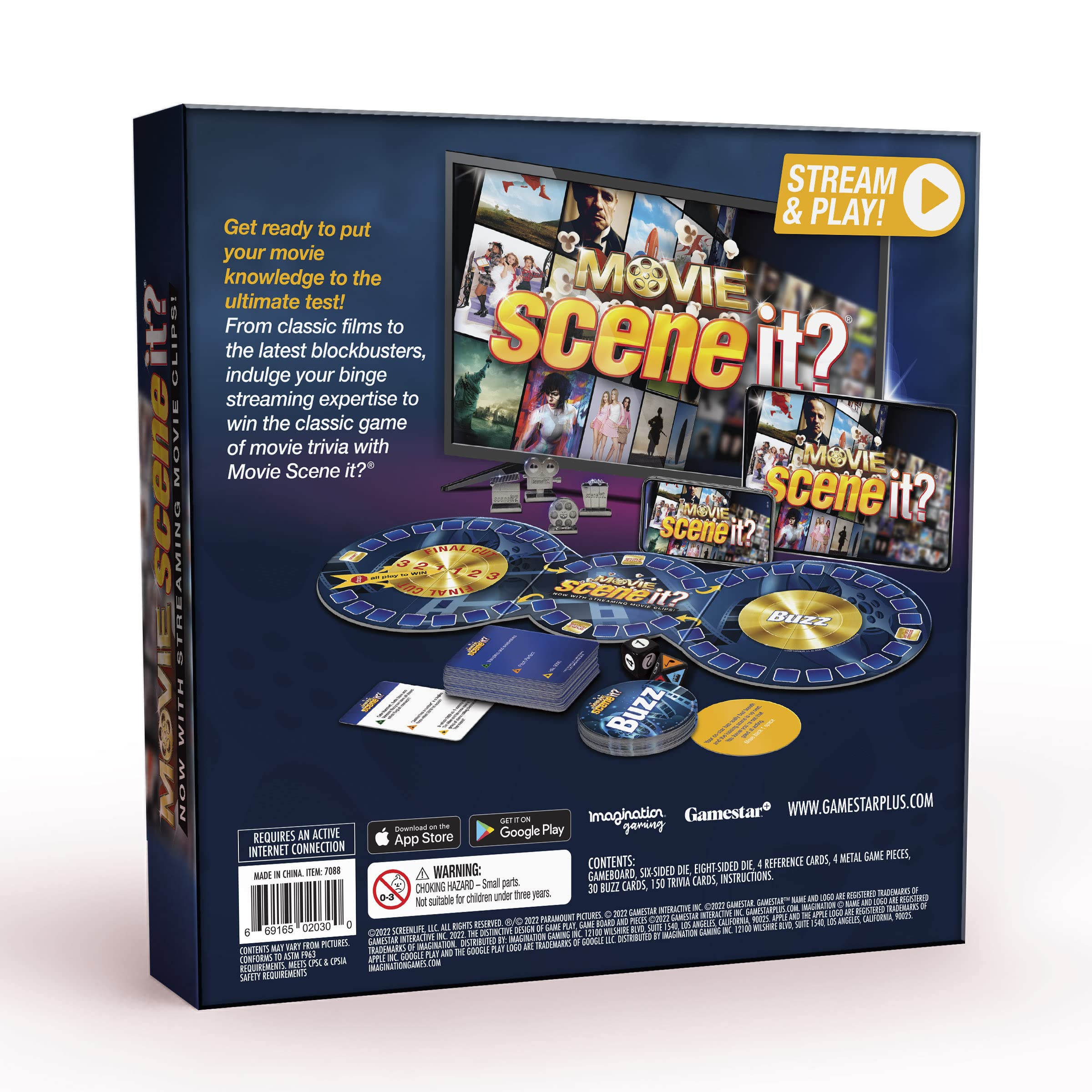 Scene It? Movie Trivia Board Game, The Ultimate Movie Knowledge Test, Puzzle-Solving Family Party Game, Stream Real Clips with Gamestar App+